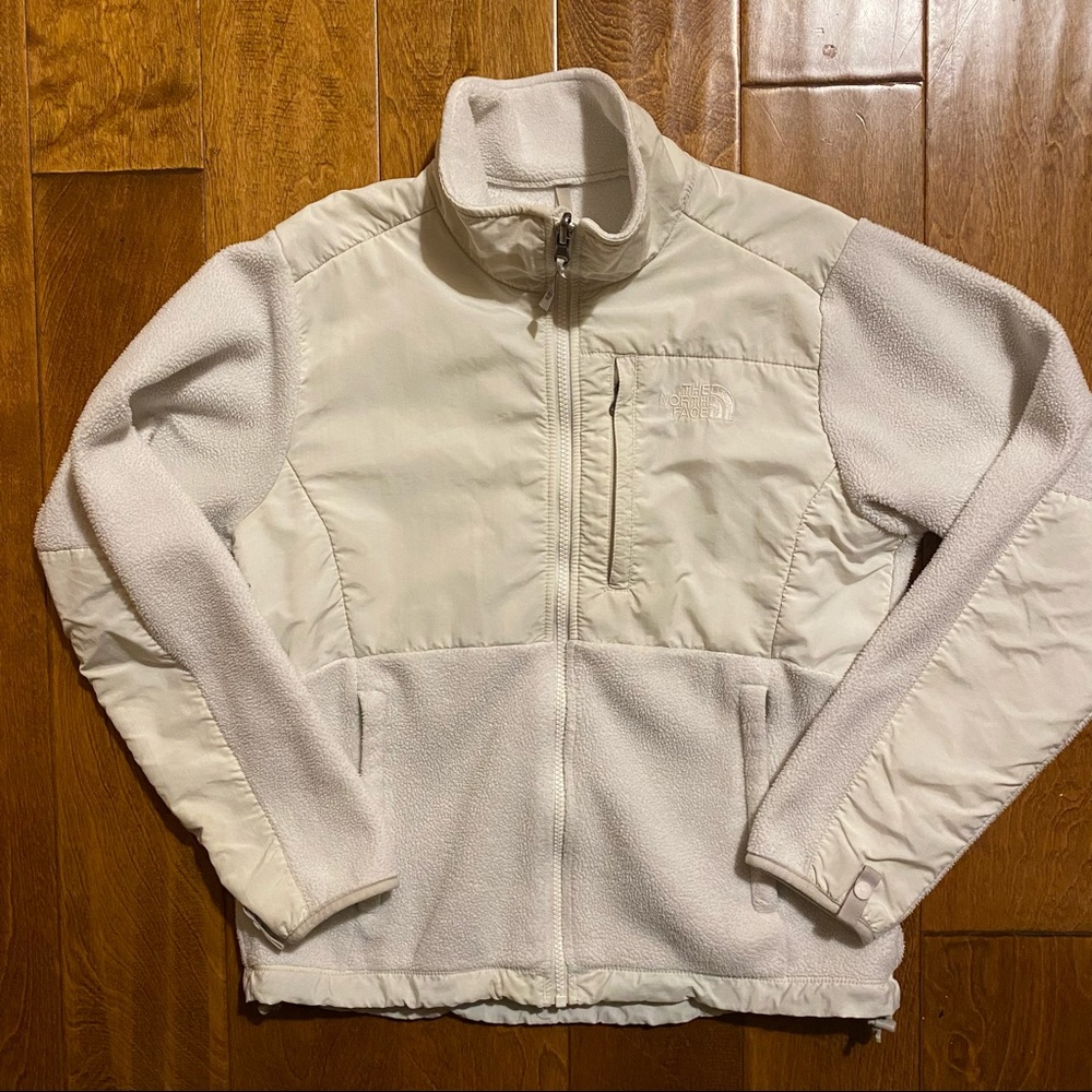 The North Face Fleece zip Jacket Ivory small